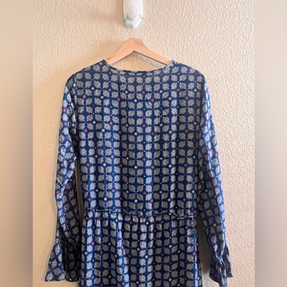Roller Rabbit Margoa Boho Tiered Geometric Blue Dress Size Small - Picture 8 of 10